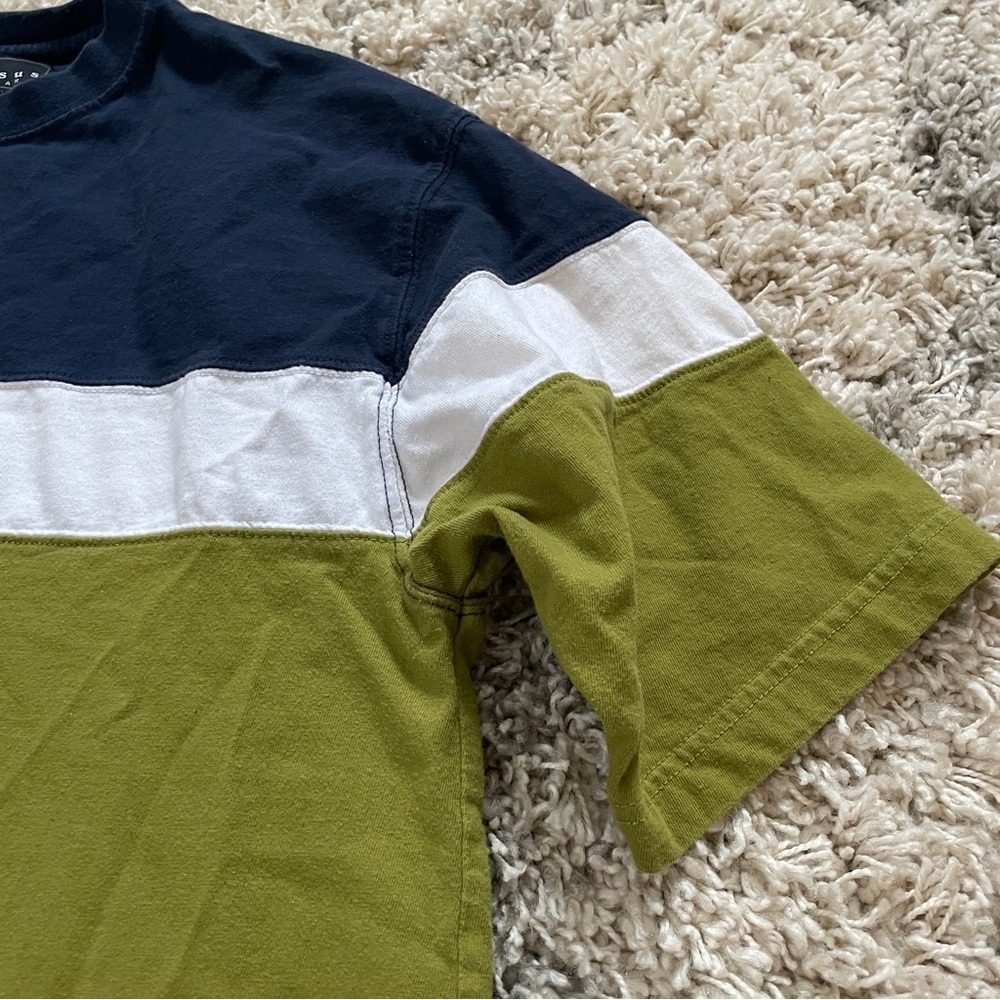 Consensus Sportswear Mens Color‎ block T-Shirt Navy White Olive Green Cotton L - Picture 4 of 9